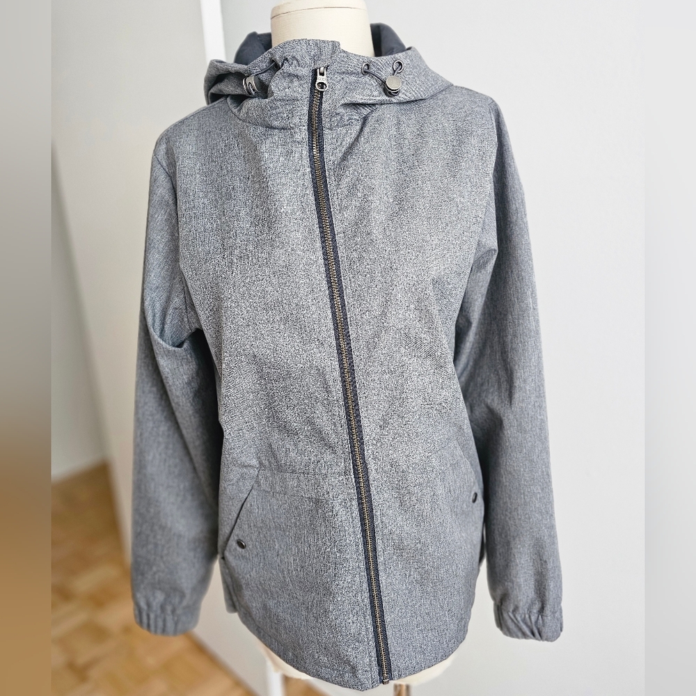 Twik Gray Utility Jacket with Full-Length Zipper
